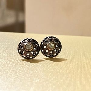 PANDORA VINTAGE ALLURE Stud EARRINGS 14k gold 290542SSG RETIRED RARE!